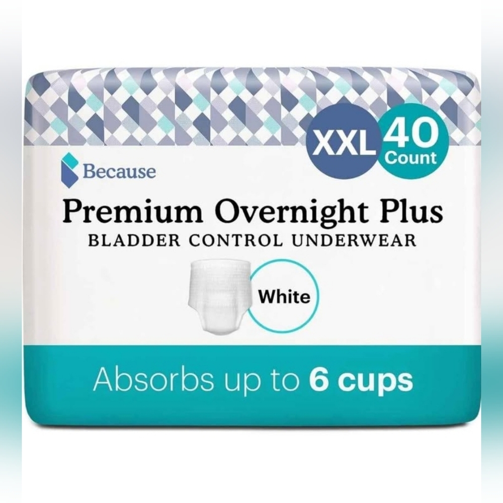 Because Overnight Pull-Ups - XXL Nighttime Incontinence Briefs 40 Pack